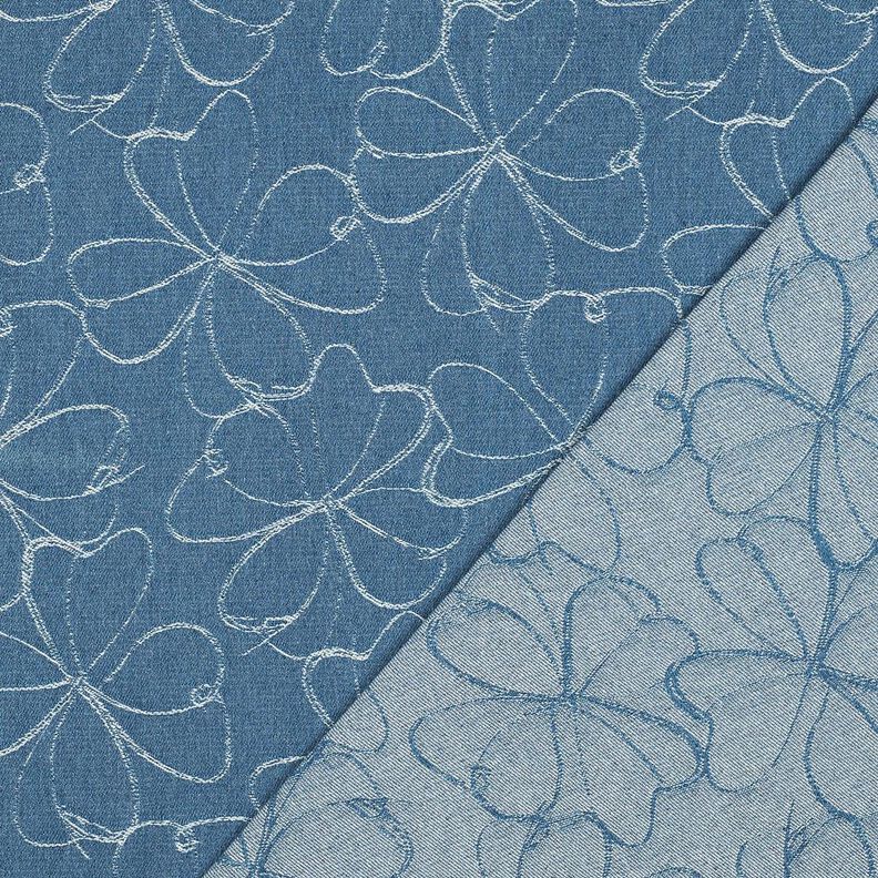 Farkku Jacquard Kukat | Poppy Fabrics &ndash; farkunsininen,  image number 4