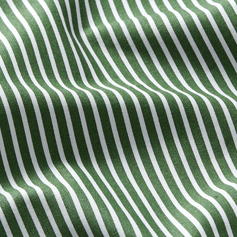 Puuvillapopliini Raidat – tummanvihreä/valkoinen,  image number 2