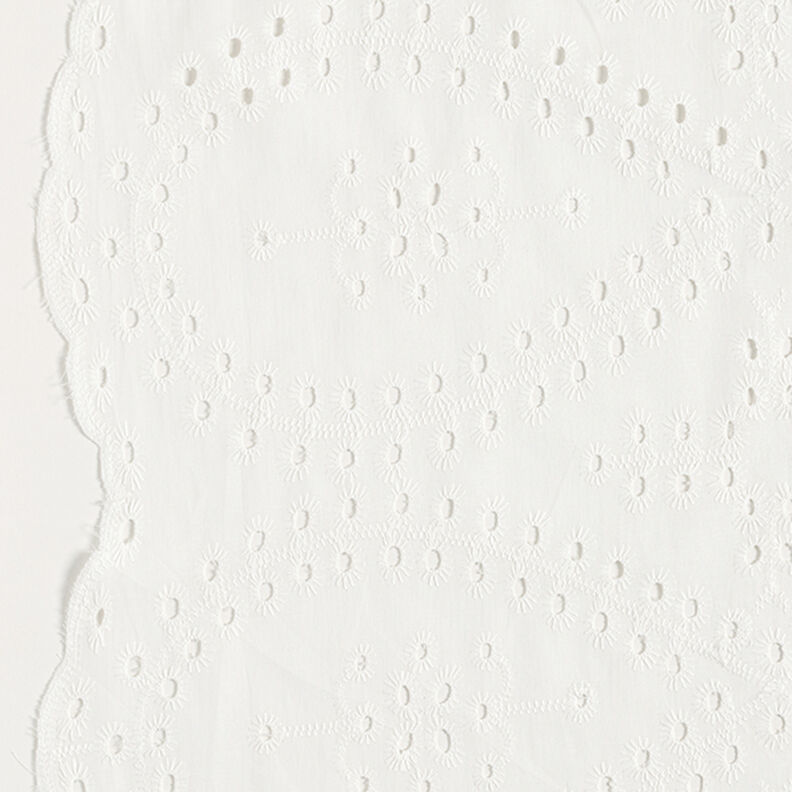 Puuvillakangas Reikäkirjonta Pisarat – valkoinen,  image number 5