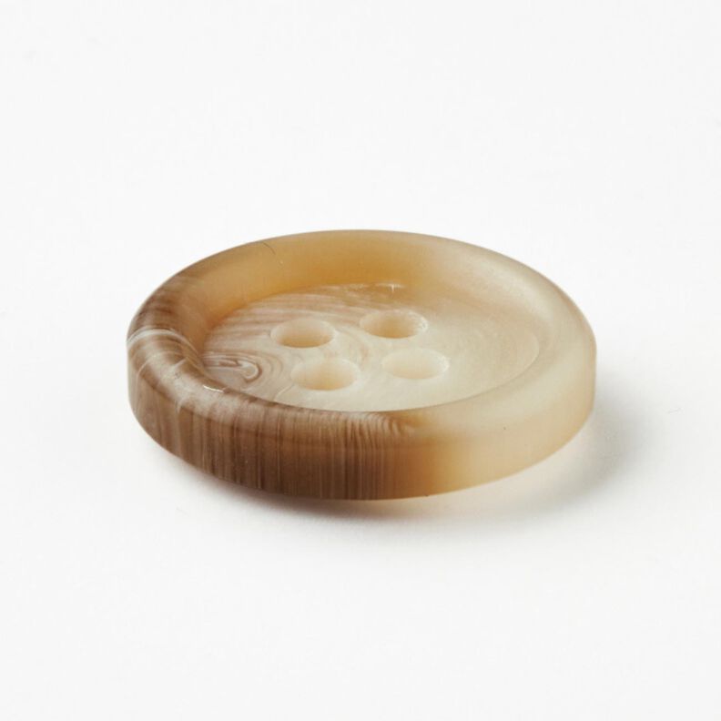 4-reikäinen pyöreä nappi [Ø 15 mm] – luonnonvärinen/tummanruskea,  image number 2