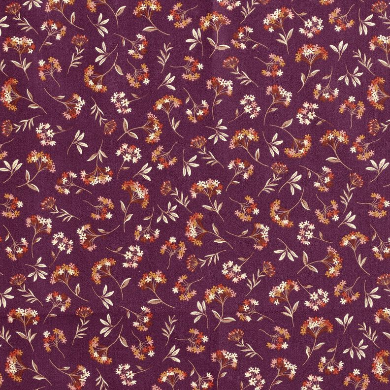 Puuvillakangas Kretonki Herkät kukinnot – rypäle,  image number 1