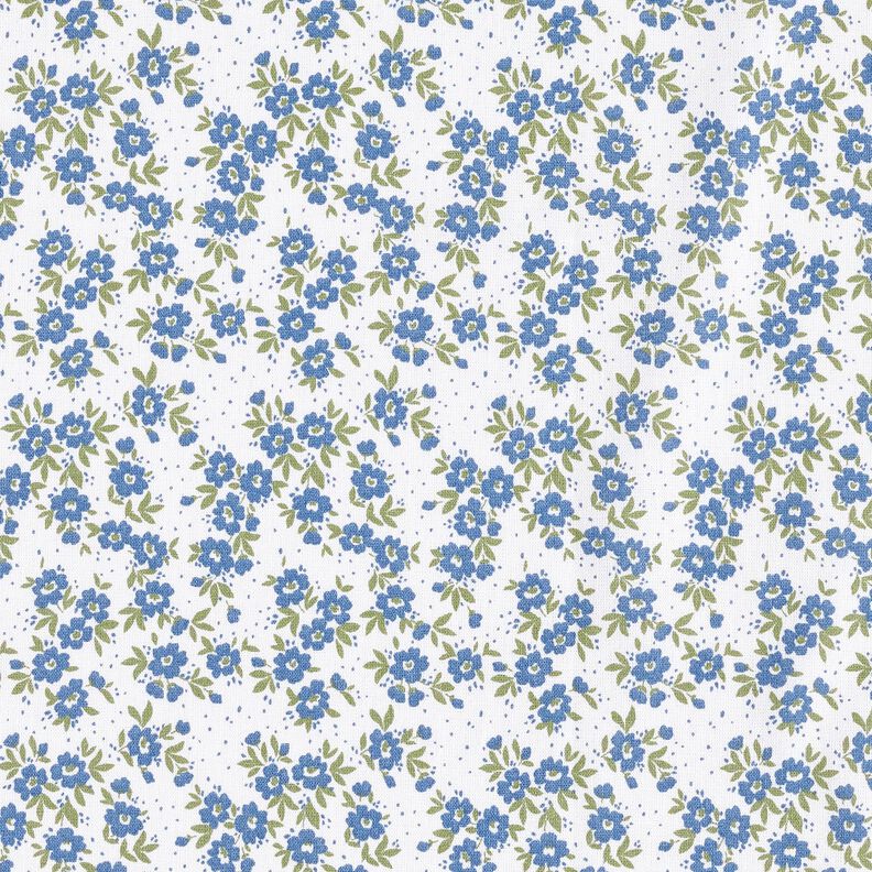 Puuvillapopliini Kukkameri – farkunsininen/valkoinen,  image number 1