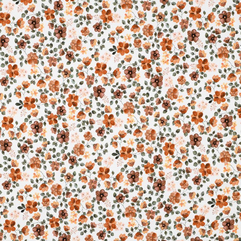 GOTS Puuvillajersey Syyskukat Digitaalipainatus &ndash; valkoinen/ruusunpunainen,  image number 1