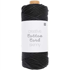 Creative Cotton Cord Skinny -makrameelanka [3mm] | Rico Design – musta, 