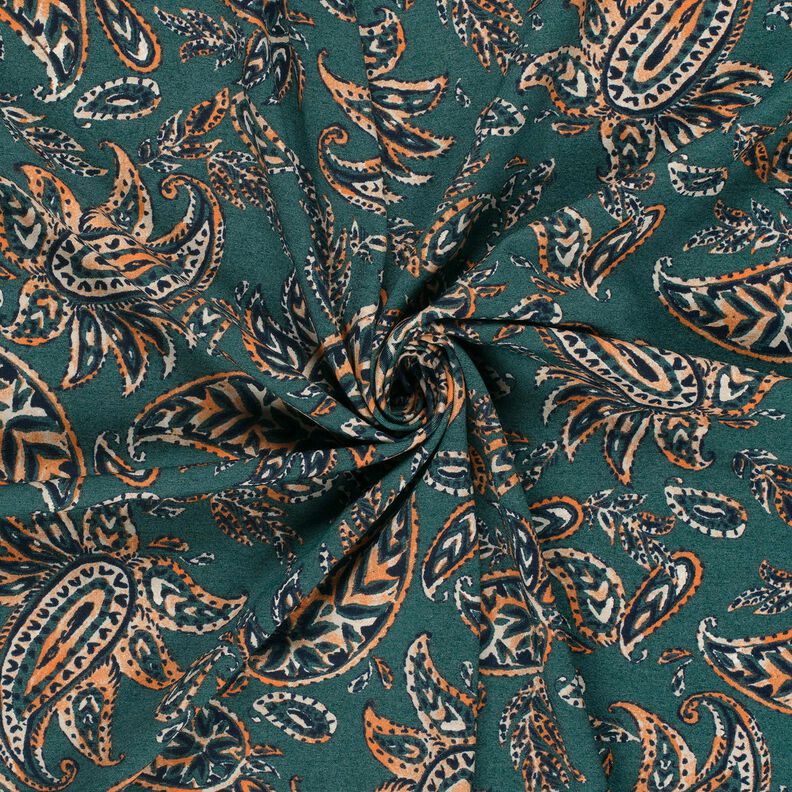 Romanitjersey Paisley &ndash; sinikuusi/persikanoranssi,  image number 3