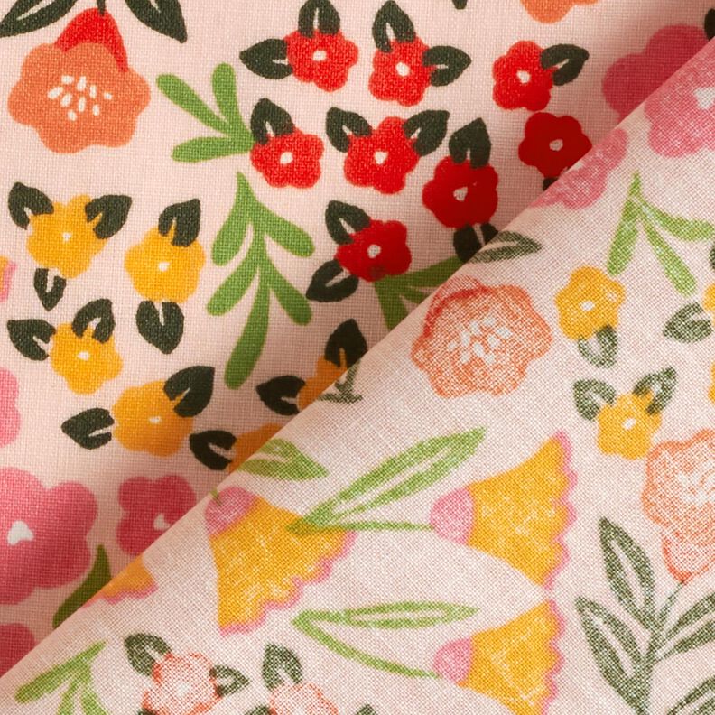 Pinnoitettu puuvilla Kukkaketo – vaalea beige/pink,  image number 5