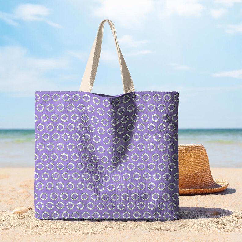 Pinnoitettu puuvilla V&auml;rikk&auml;&auml;t ympyr&auml;t &ndash; laventeli/kev&auml;&auml;nvihre&auml;,  image number 5