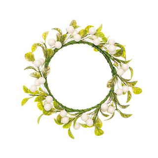 Koriste Kukkakranssi marjoilla [Ø 9 cm/ 16 cm] – valkoinen/vihreä, 