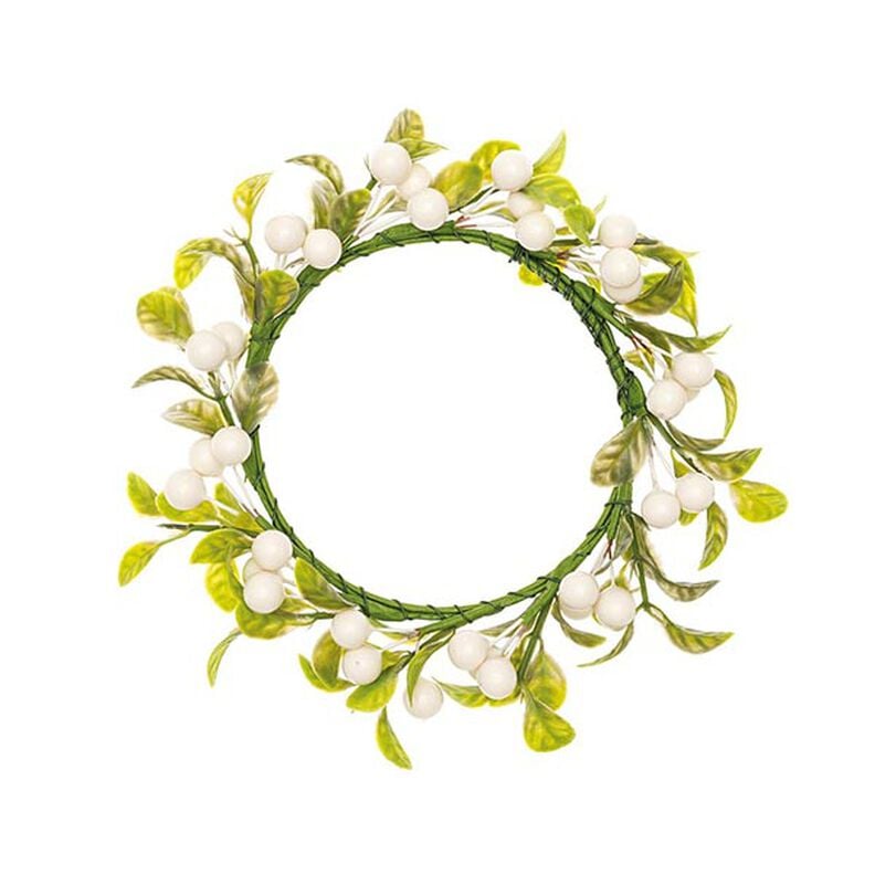 Koriste Kukkakranssi marjoilla [Ø 9 cm/ 16 cm] – valkoinen/vihreä,  image number 1