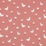 Puuvillajersey Hanhet kukkakedolla | Poppy Fabrics – tumma vanharoosa/valkoinen,  thumbnail number 1