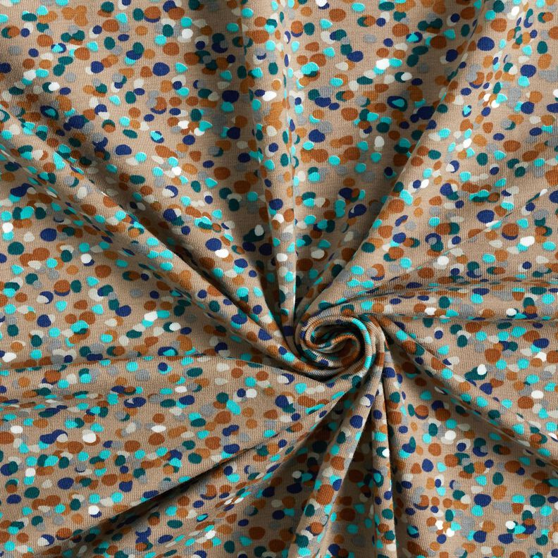 Puuvillajersey Värikäs konfetti – dyyni/sinikuusi,  image number 3