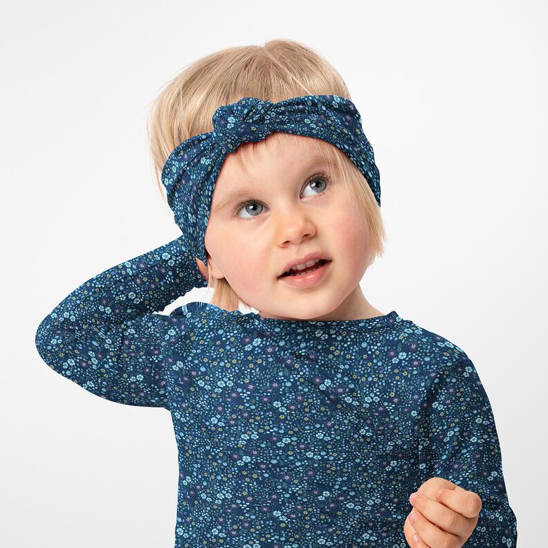 Puuvillajersey Mets&auml;kukkaniitty Digitaalipainatus &ndash; y&ouml;nsininen,  image number 5