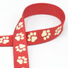 Heijastava kudottu nauha Koiran hihna Tassut [20 mm] – punainen,  thumbnail number 1