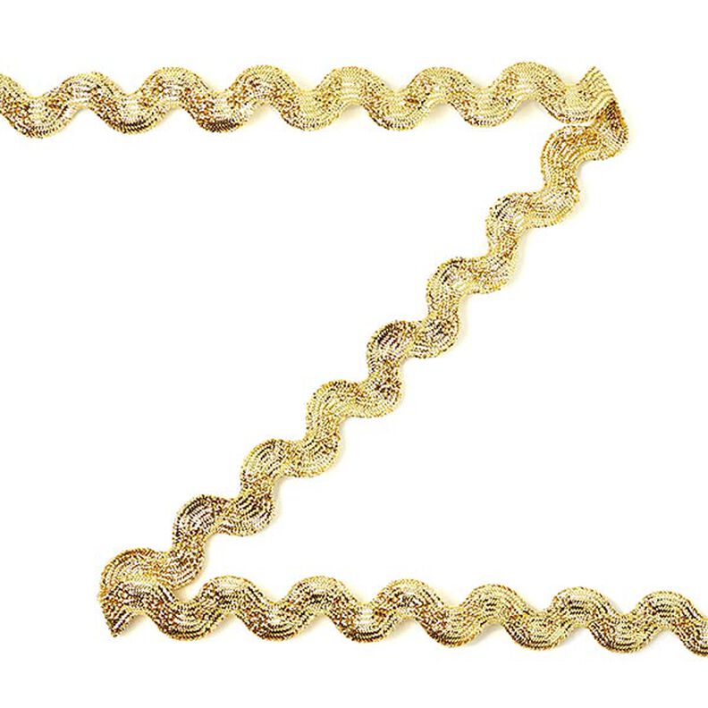 Aaltoileva nauha Lurex [12 mm] - kulta metallinen,  image number 1