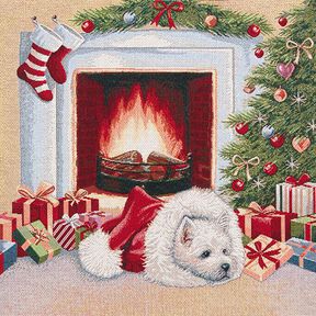 Paneeli Gobeliini Koira juhlapäivänä – vihreä/punainen, 