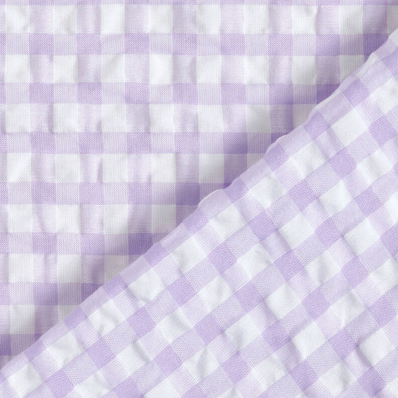 Seersucker Iso vichy-ruutu – valkoinen/pastellisyreeni,  image number 4