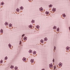 Musliini-/kaksikerroksinen kangas Kukkaset | Poppy Fabrics – vaalea vanharoosa, 