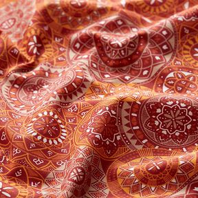 Puuvillakangas Kretonki mandalakollaasi – terrakotta, 