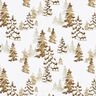 Puuvillakangas Popliini lumen peittämät kuusipuut – valkoinen/vaaleanruskea,  thumbnail number 1