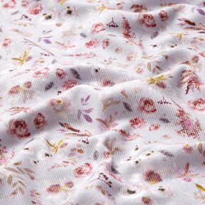 Ribbijersey Herkät luonnonkukat Digitaalipainatus – pastellisyreeni/punalila, 