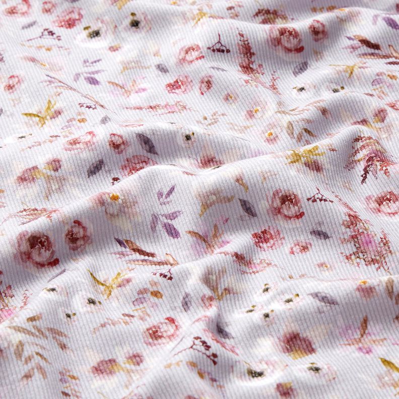 Ribbijersey Herkät luonnonkukat Digitaalipainatus – pastellisyreeni/punalila,  image number 2