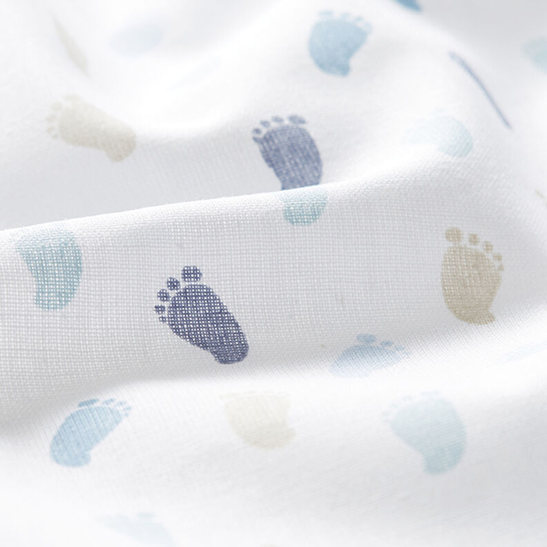 Puuvillapopliini Vauvan jalat – valkoinen/farkunsininen,  image number 2