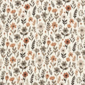 Musliini-/kaksikerroksinen kangas Syyskukat – villanvalkoinen, 