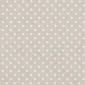 Sisustuskangas Puolipanama Klassiset pilkut – luonnonvärinen/valkoinen, 