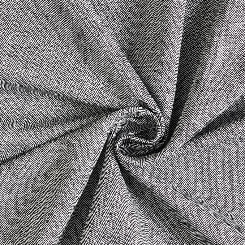 Pellava-puuvilla-sekoite Kalanruoto – musta,  image number 3