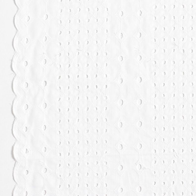 Puuvillakangas Reikäkirjonta Ornamentit – valkoinen,  image number 1