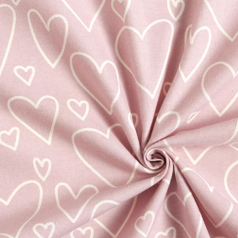 Puuvillaflanelli Herzen &ndash; roosa,  image number 3