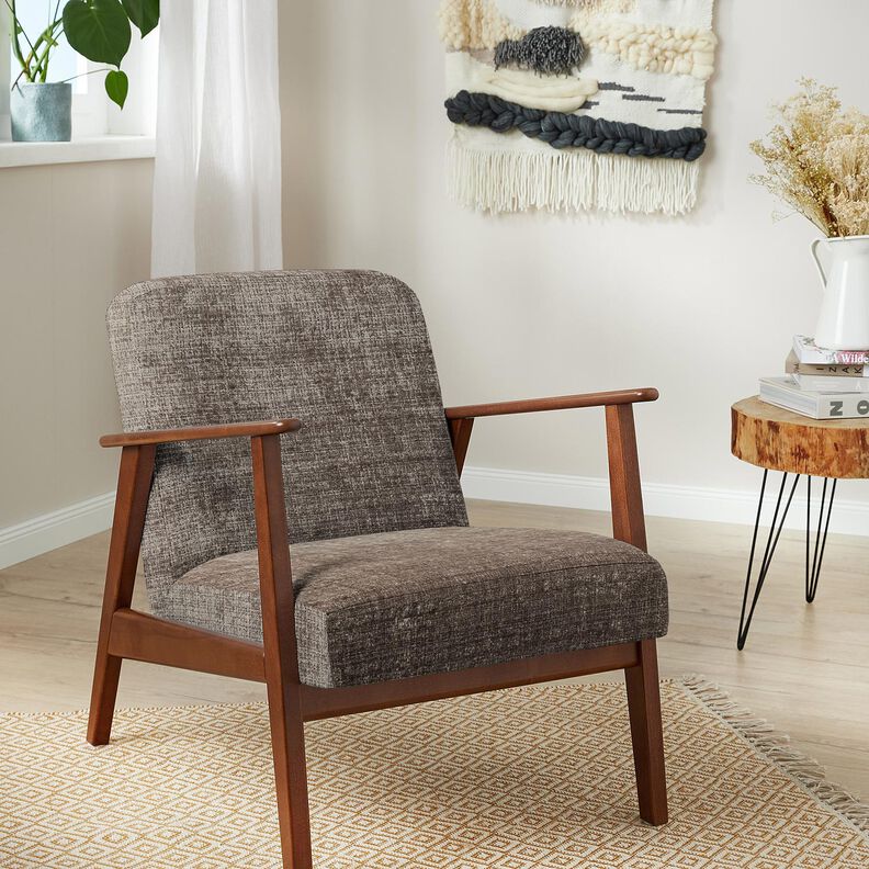 Verhoilukangas Chenille Yksivärinen – ruskeanharmaa,  image number 4