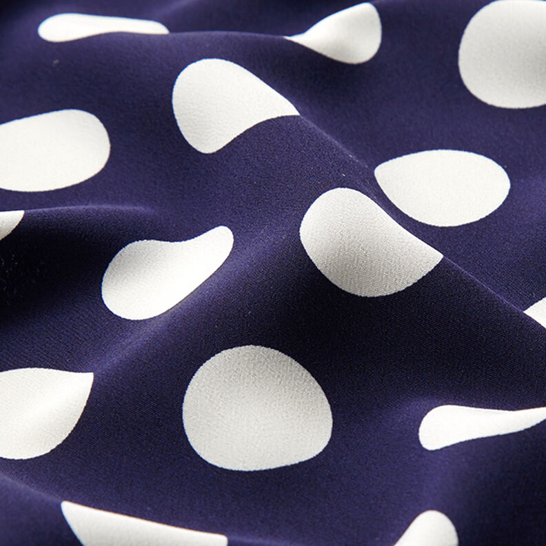 Kreppikangas Polka Dots [2,5 cm] – laivastonsininen,  image number 2