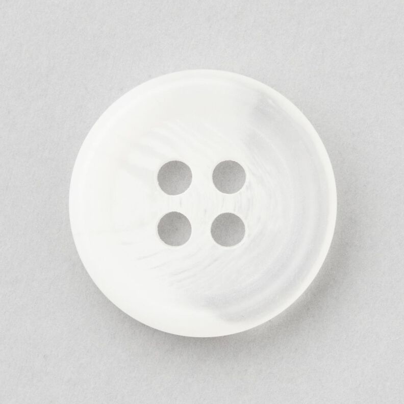 4-reikäinen pyöreä nappi [Ø 15 mm] – valkoinen,  image number 1