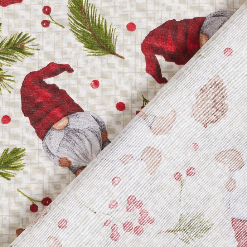 Sisustuskangas Canvas Tonttu ja myssy – vaalea beige/tummanpunainen,  image number 4