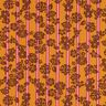 Puuvillakangas Kretonki Kukat raidoissa – currynkeltainen/purppura,  thumbnail number 1