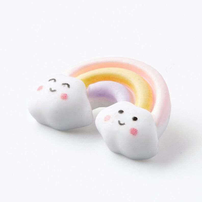 Kantanappi, sateenkaari [Ø 26 mm] – vaaleanpunainen/valkoinen,  image number 2