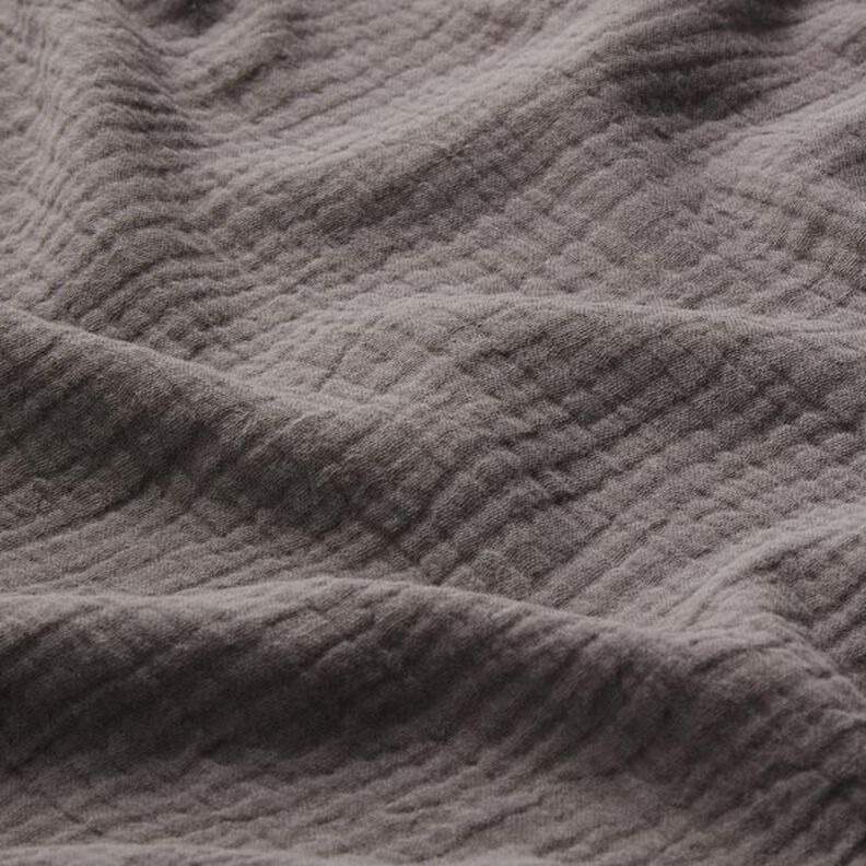 GOTS Musliini-/kaksikerroksinen kangas | Tula – tummanharmaa,  image number 3