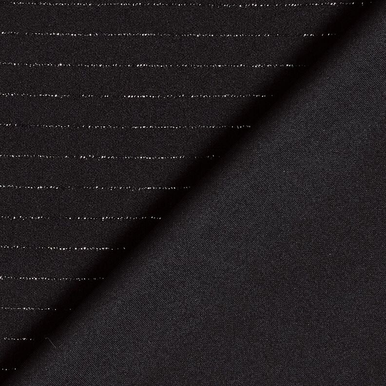 Stretch-housukangas kimaltavat liituraidat – musta/hopea metallic,  image number 4