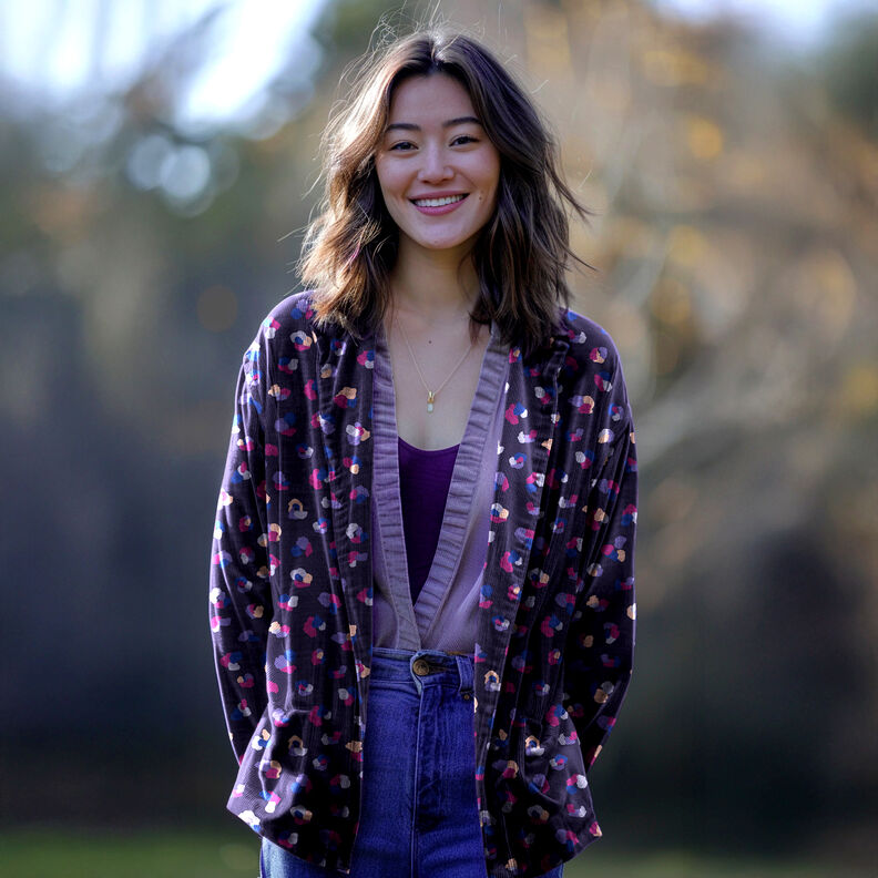 Vauvasametti värikkäät leopardipilkut | Poppy Fabrics – laivastonsininen,  image number 5