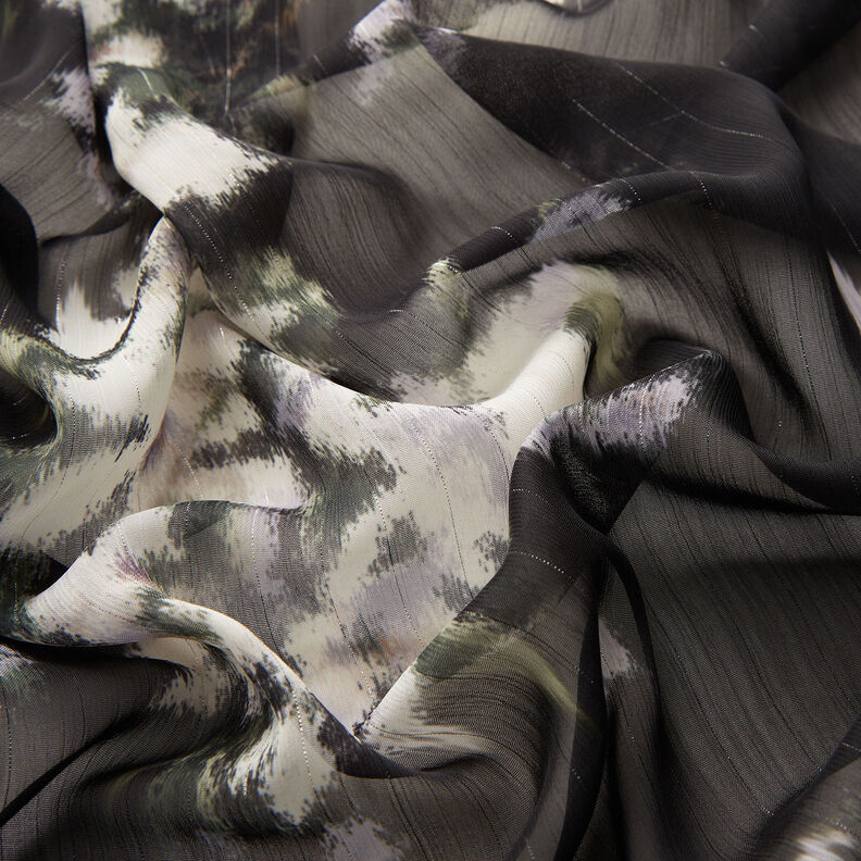 Sifonki kimaltelevat liituraidat batiikkityyli &ndash; musta/valkoinen,  image number 2