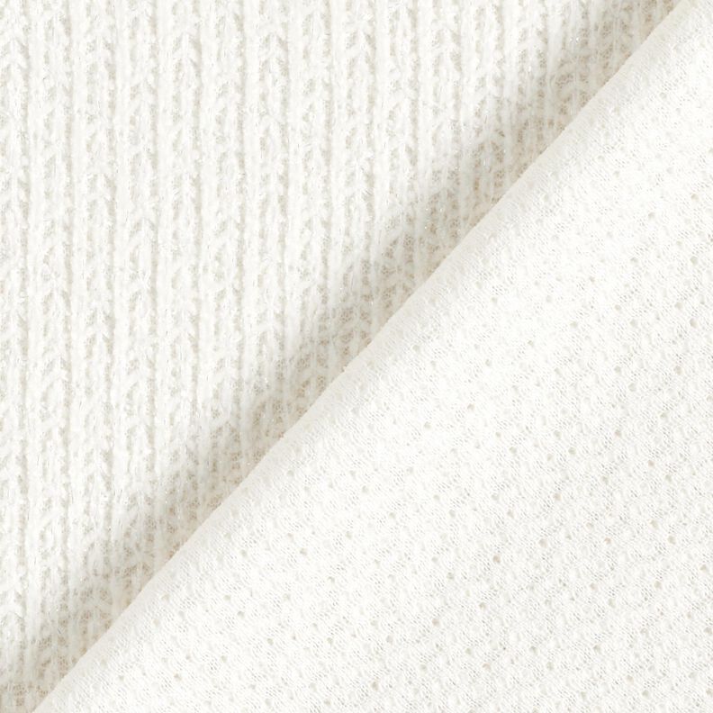 Chenille Neulejacquard Kimalle – norsunluu/hopea metallic,  image number 3