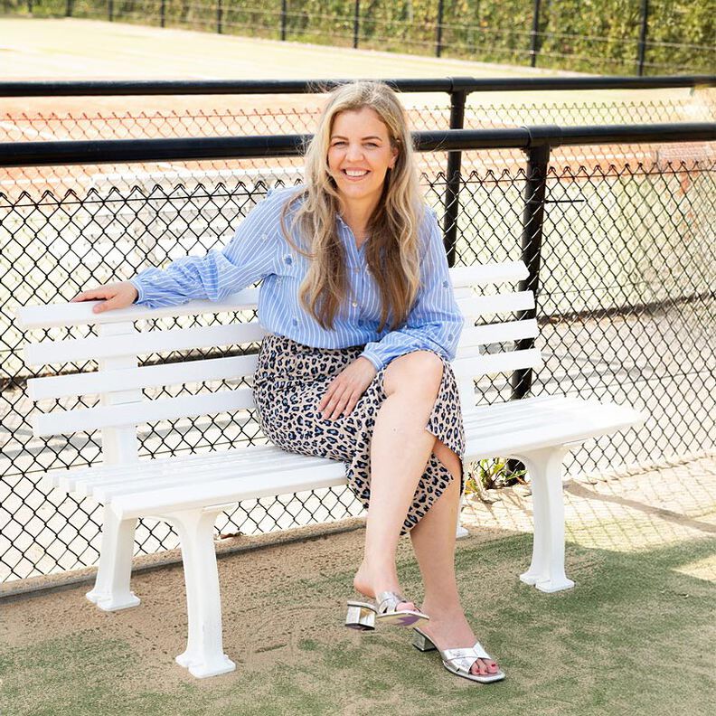 Puuvillasekoite Paljettikirjonta raidoilla | Poppy Fabrics &ndash; vaaleansininen/valkoinen,  image number 7