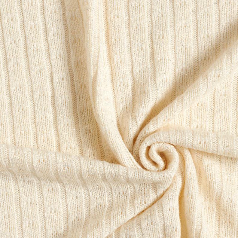 Neulekangas Ajour ylellisen kimaltelevilla raidoilla – kerma,  image number 3