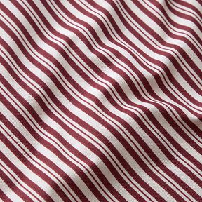 Sisustuskangas Puolipanama Tyylikkäät raidat – bordeauxin punainen/villanvalkoinen | Loppupala 70cm, 