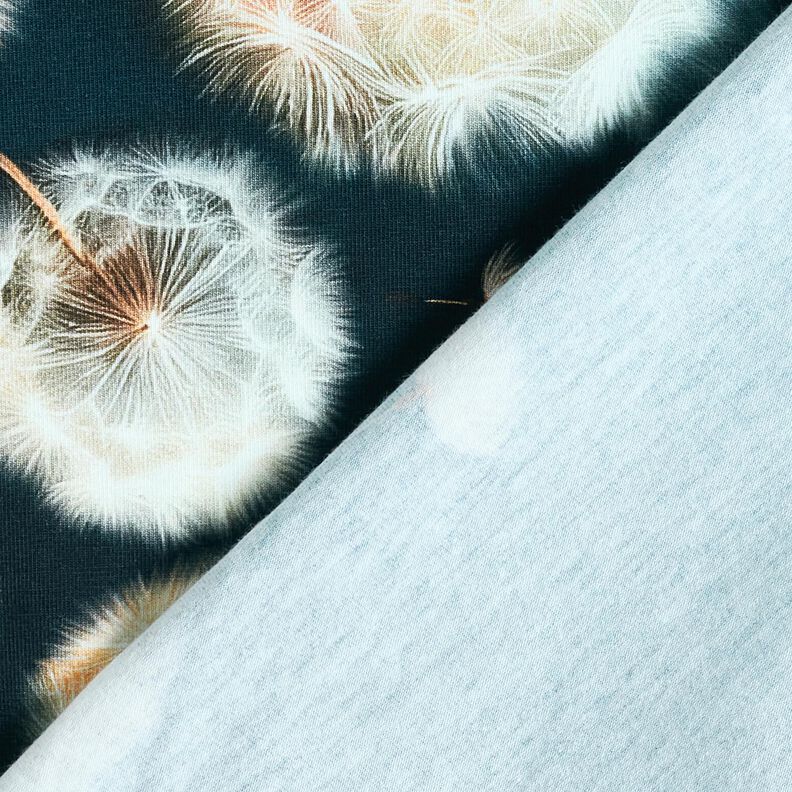 Puuvillajersey Voikukat Reunuskangas | Glitzerpüppi – sinimusta/manteli,  image number 4