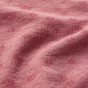 Musliini-/kaksikerroksinen kangas Jacquard Kukat – malva | Loppupala 50cm, 