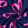 French Terry Kesäcollege Farkkutyyli Neon Sydämet – yönsininen/neonpinkki,  thumbnail number 3