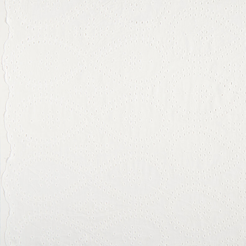 Puuvillakangas Reikäkirjonta Pisarat – valkoinen,  image number 1
