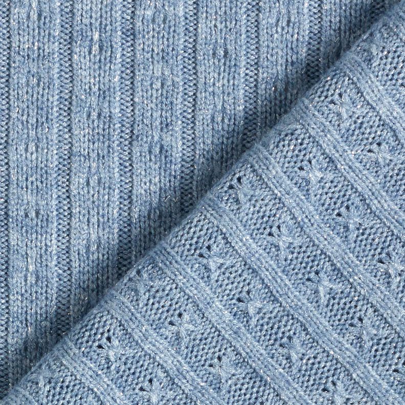 Neulekangas Ajour ylellisen kimaltelevilla raidoilla – vaaleansininen,  image number 4